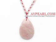 Pink Series Rose Quartz Knotted Necklace Is Sold At $7.69
