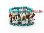Assorted Turquoise And Coral Bracelet Is Sold At $7.09